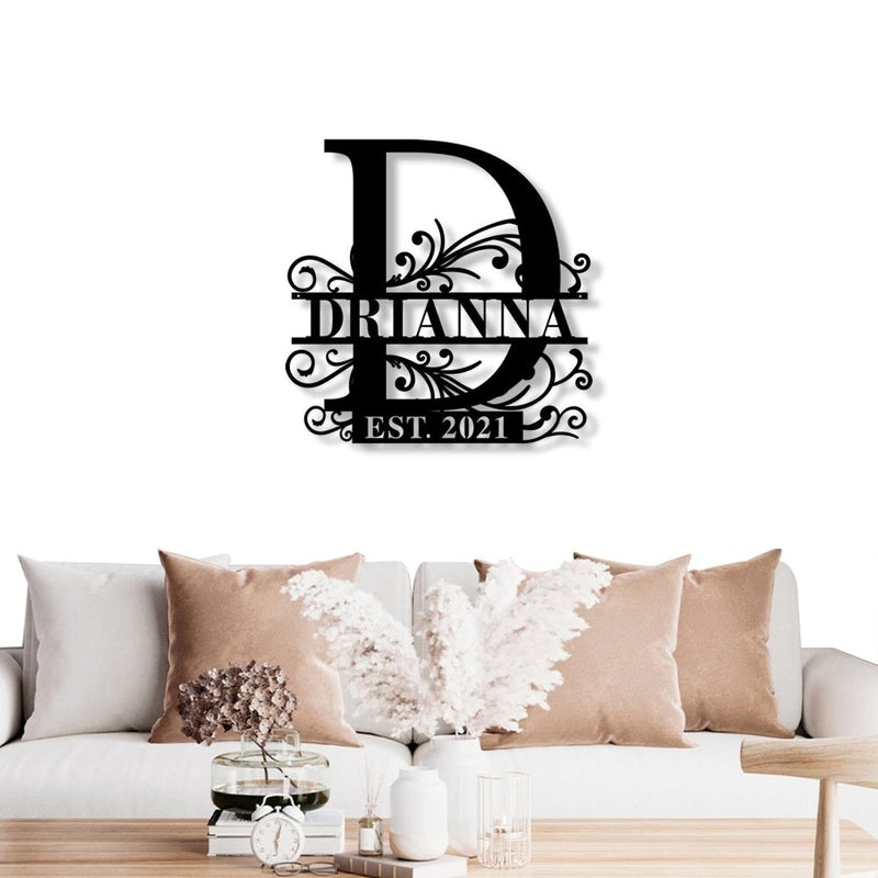 Custom Family Name Sign Metal Wall Art - iWantDIY