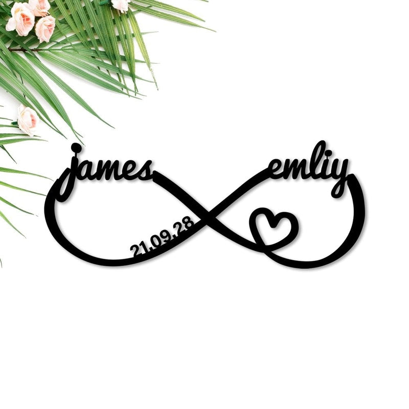 Custom Infinity Heart Metal Sign Wall Art for Wedding Decor - iWantDIY