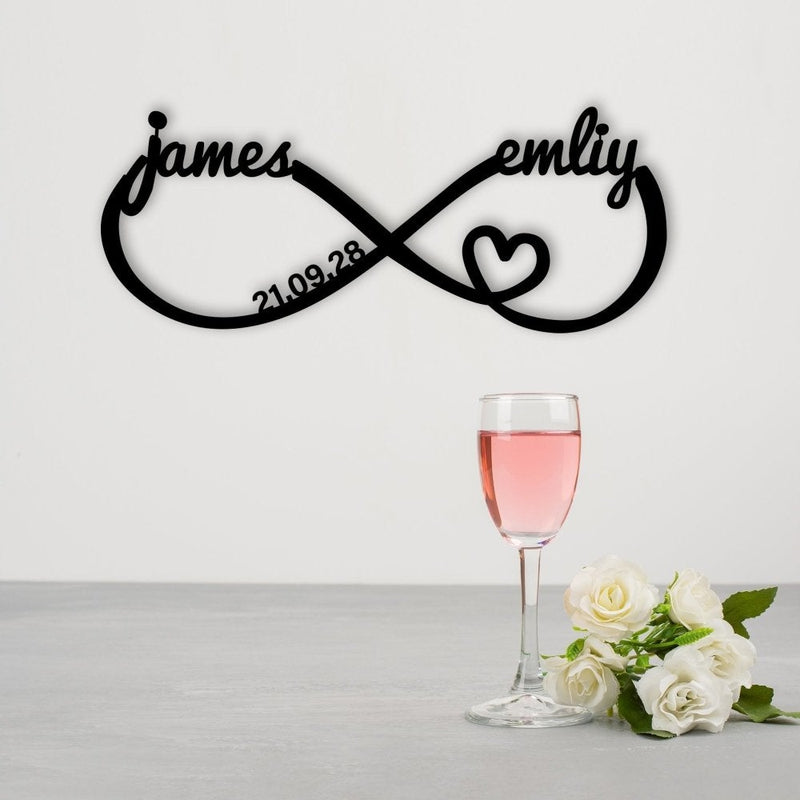 Custom Infinity Heart Metal Sign Wall Art for Wedding Decor - iWantDIY