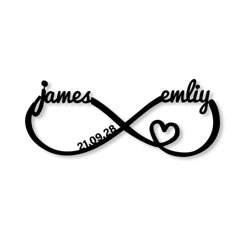 Custom Infinity Heart Metal Sign Wall Art for Wedding Decor - iWantDIY