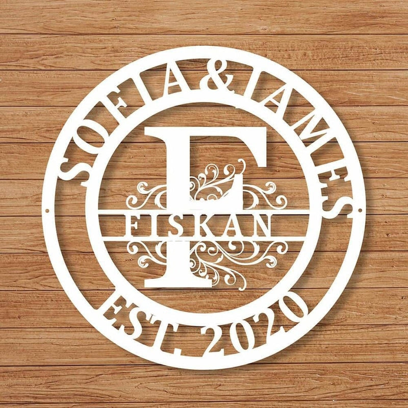 Spiffy Decals Personalized Circle Family Monogram Vinyl Wall Decal – Customizable