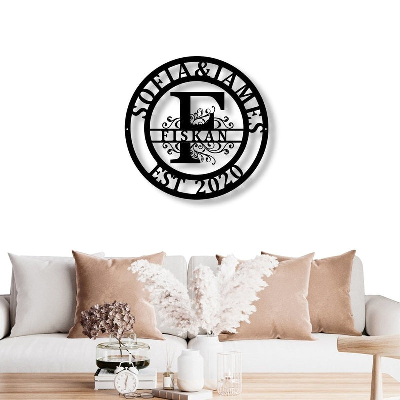 Custom Monogram Family Name Signs for Outdoor - iWantDIY