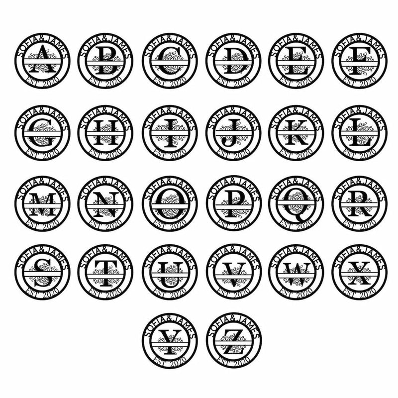 Custom Monogram Family Name Signs for Outdoor - iWantDIY