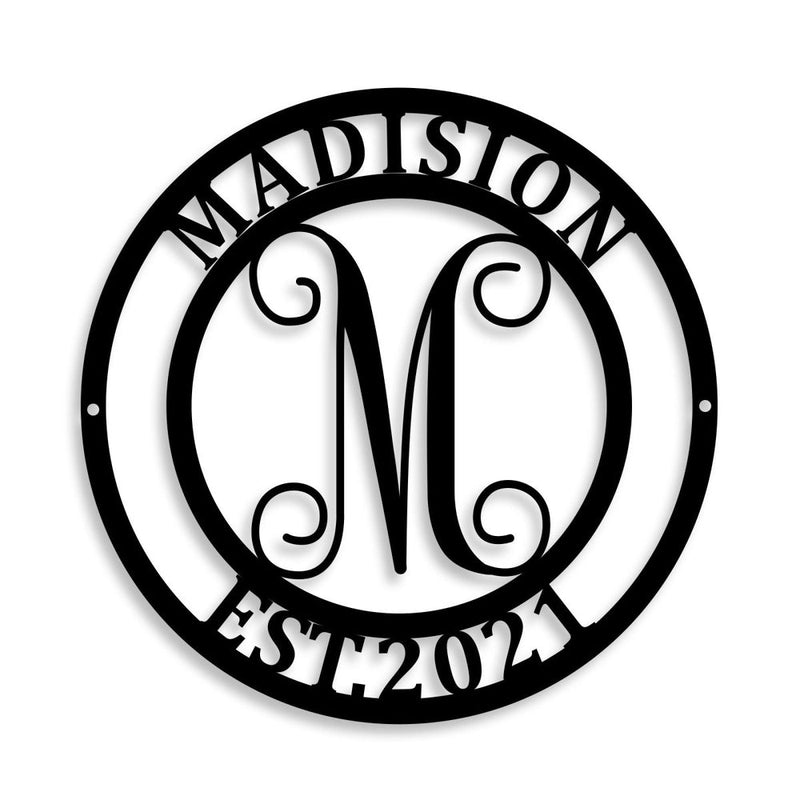 Custom Monogram Last Name Metal Sign - iWantDIY