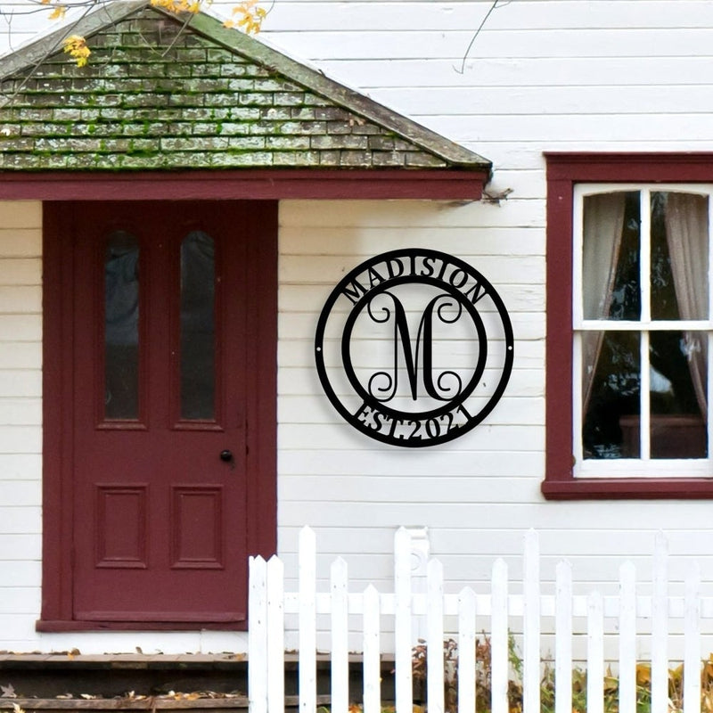 Custom Monogram Last Name Metal Sign - iWantDIY