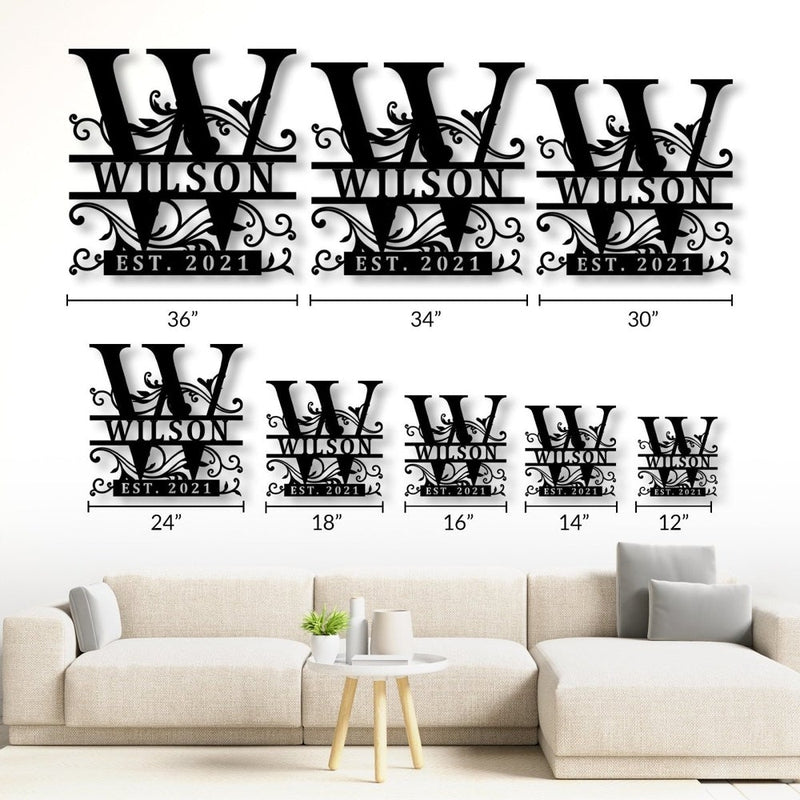 Custom Monogram Metal Name Sign for Housewarming Gift - iWantDIY