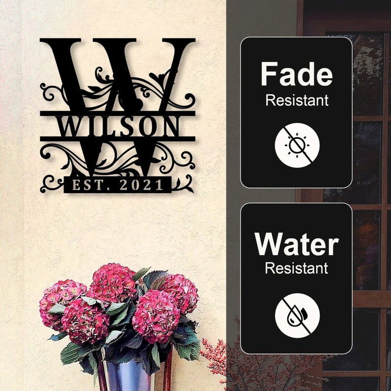 Custom Monogram Metal Name Sign for Housewarming Gift - iWantDIY