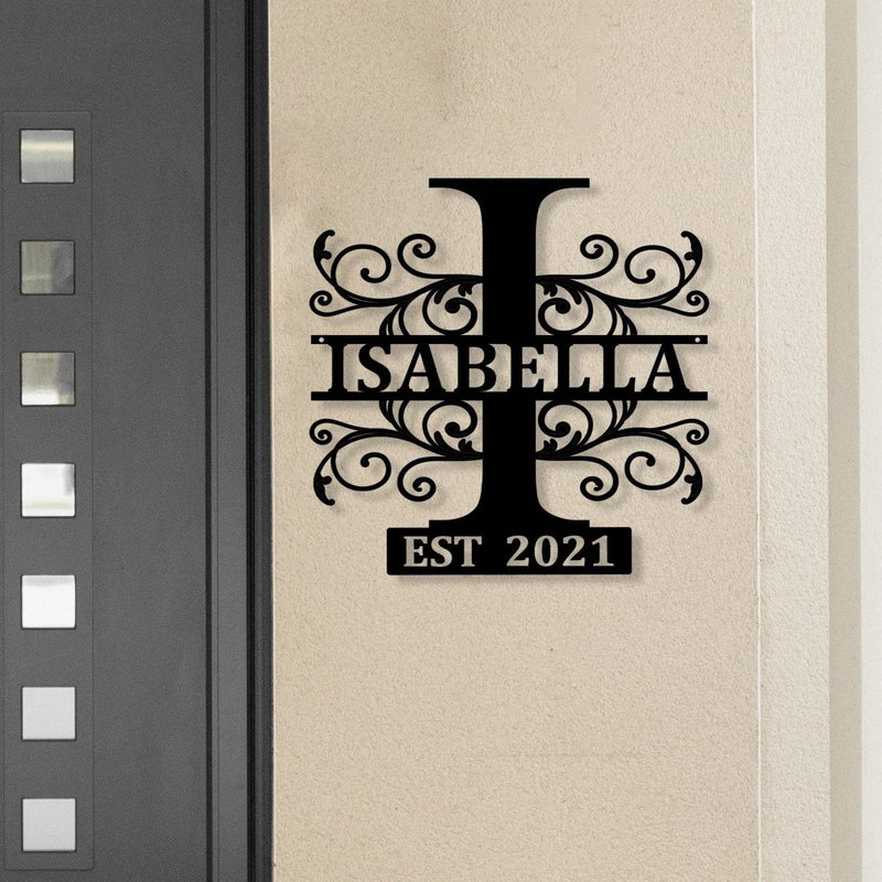 Custom Monogram Name Metal Sign - iWantDIY