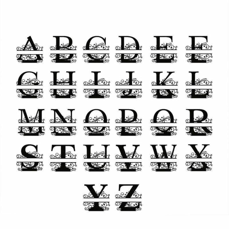 Custom Monogram Split Letter Name Metal Sign - iWantDIY