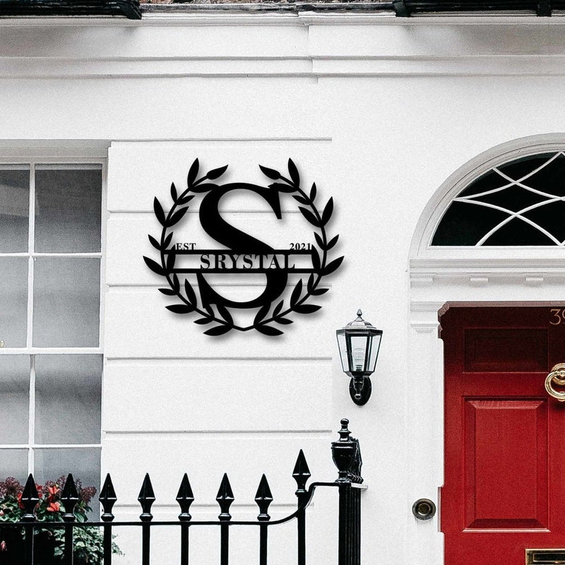 Custom Monogram Split Letter Name Metal Sign for Your Love - iWantDIY