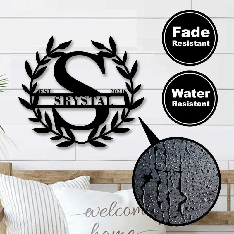 Custom Monogram Split Letter Name Metal Sign for Your Love - iWantDIY