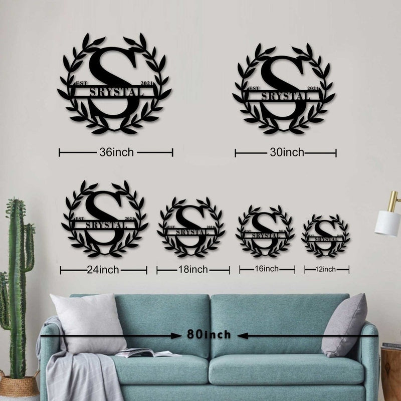 Custom Monogram Split Letter Name Metal Sign for Your Love - iWantDIY