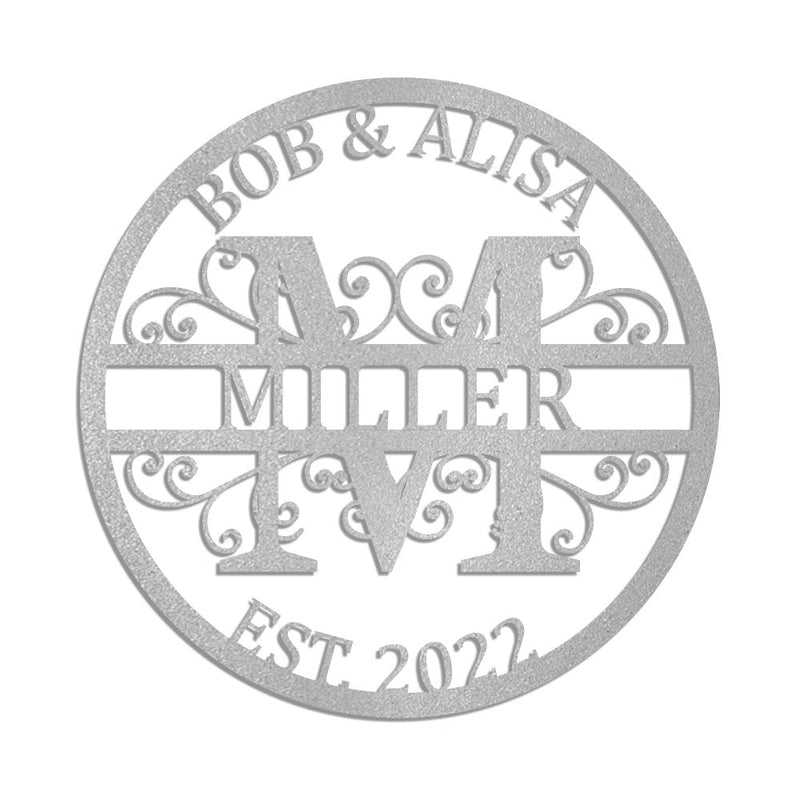 Custom Name Sign Initial Split Letter Monogram Sign Wedding Housewarming Gift - iWantDIY