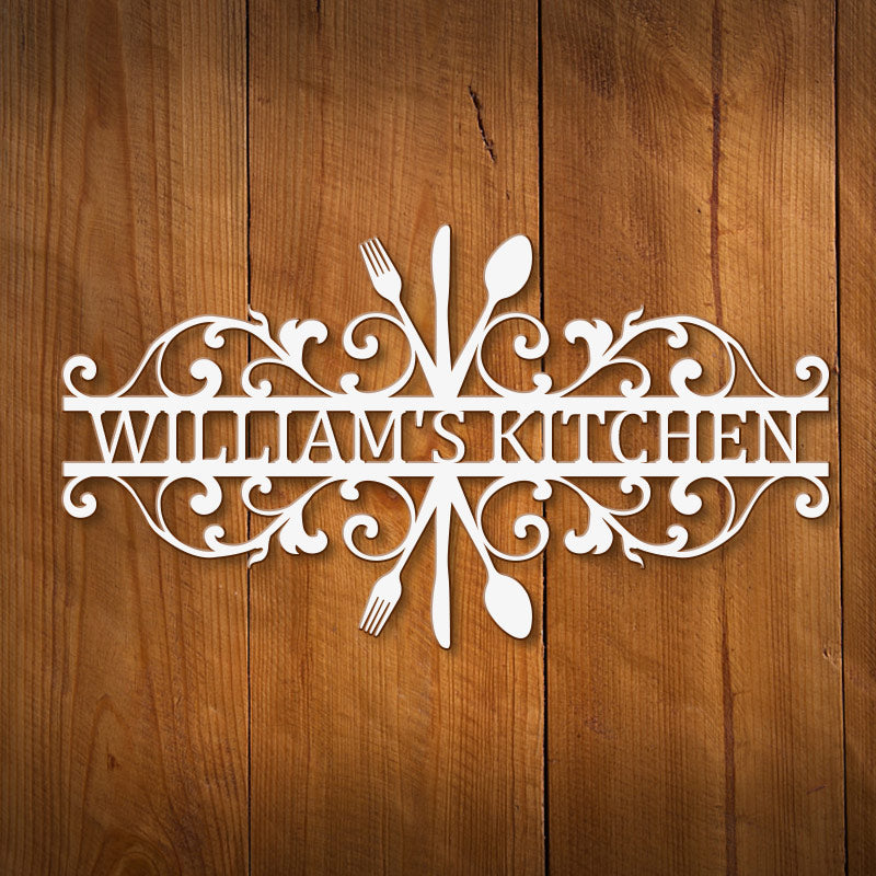 Custom Metal Monogram Kitchen Wall Sign