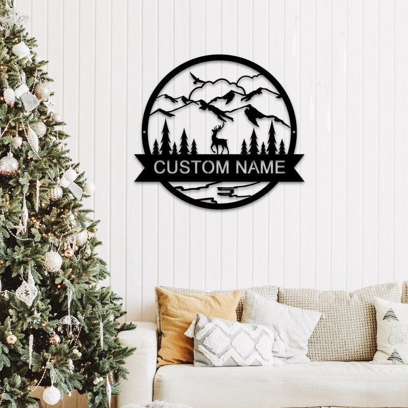 Personalized Deer Metal Sign Name Signs for Best Christmas Gift - iWantDIY