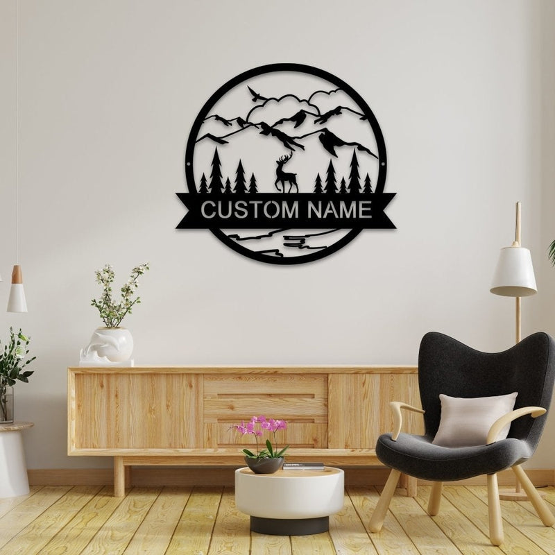 Personalized Deer Metal Sign Name Signs for Best Christmas Gift - iWantDIY