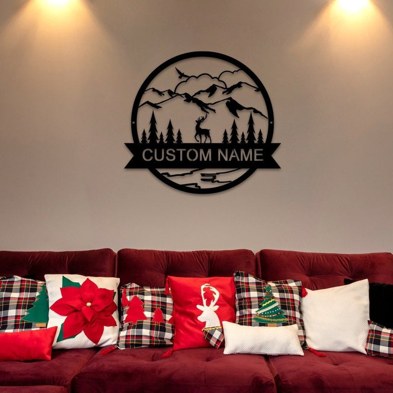 Personalized Deer Metal Sign Name Signs for Best Christmas Gift - iWantDIY