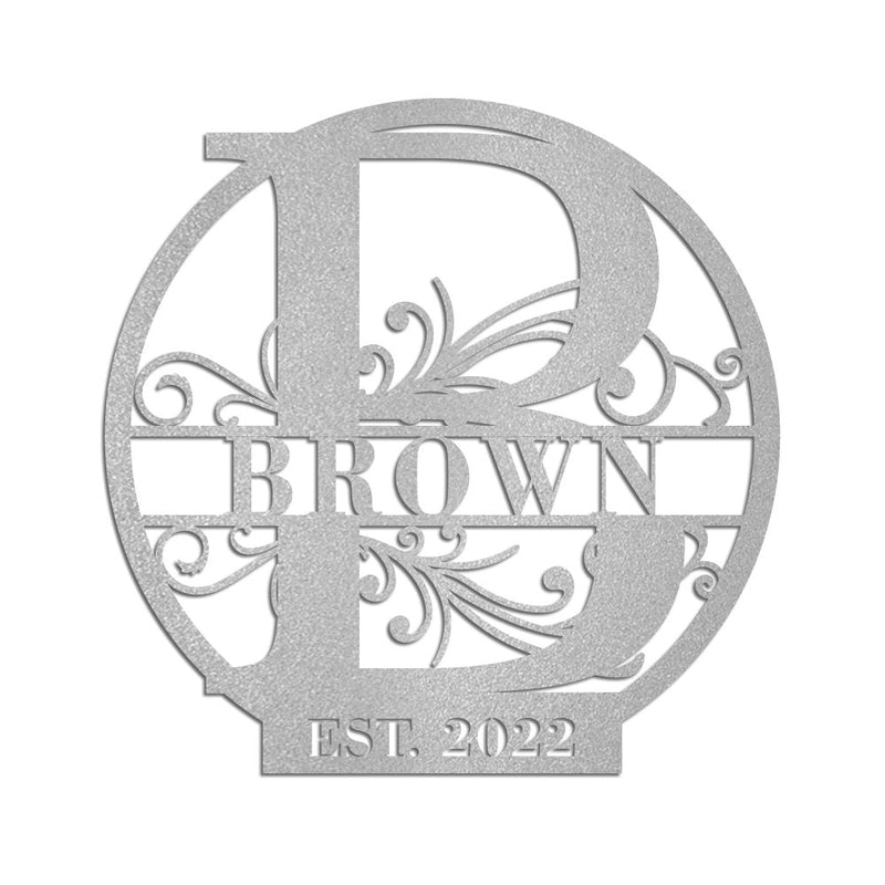 Personalized Family Last Name Sign Monogram Metal Art - iWantDIY