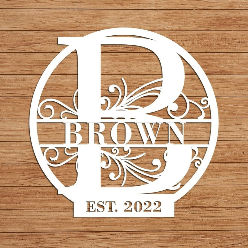 Personalized Family Last Name Sign Monogram Metal Art - iWantDIY