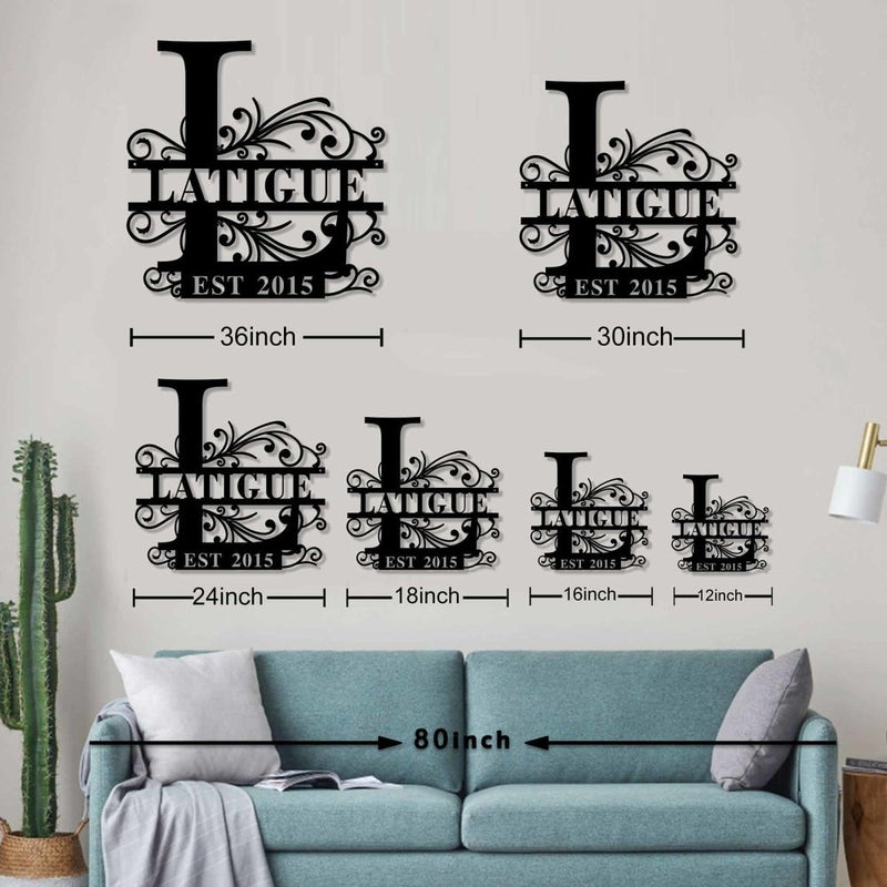 Personalized Family Name Metal Letters Sign - iWantDIY