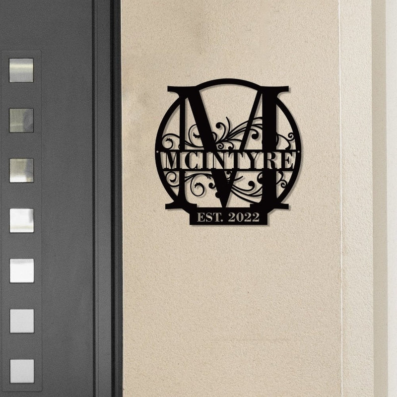 Personalized Family Name Metal Sign Split Letter Metal Monogram - iWantDIY