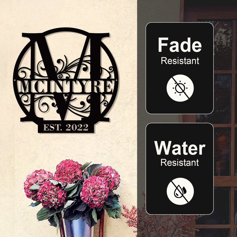 Personalized Family Name Metal Sign Split Letter Metal Monogram - iWantDIY