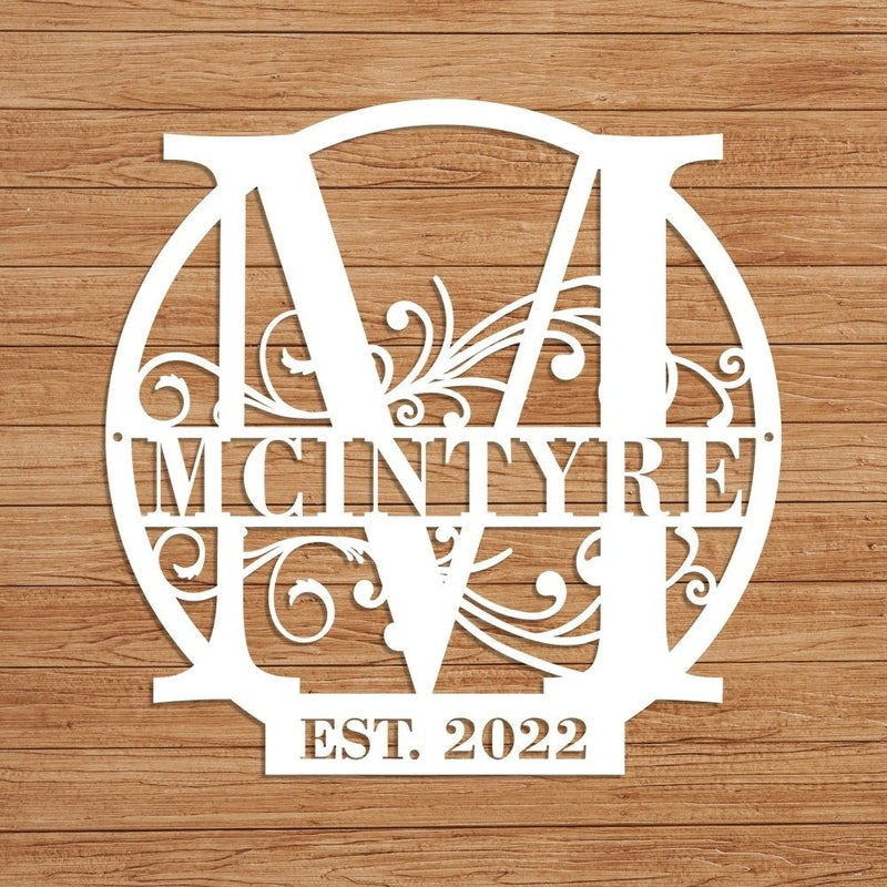 Personalized Family Name Metal Sign Split Letter Metal Monogram - iWantDIY