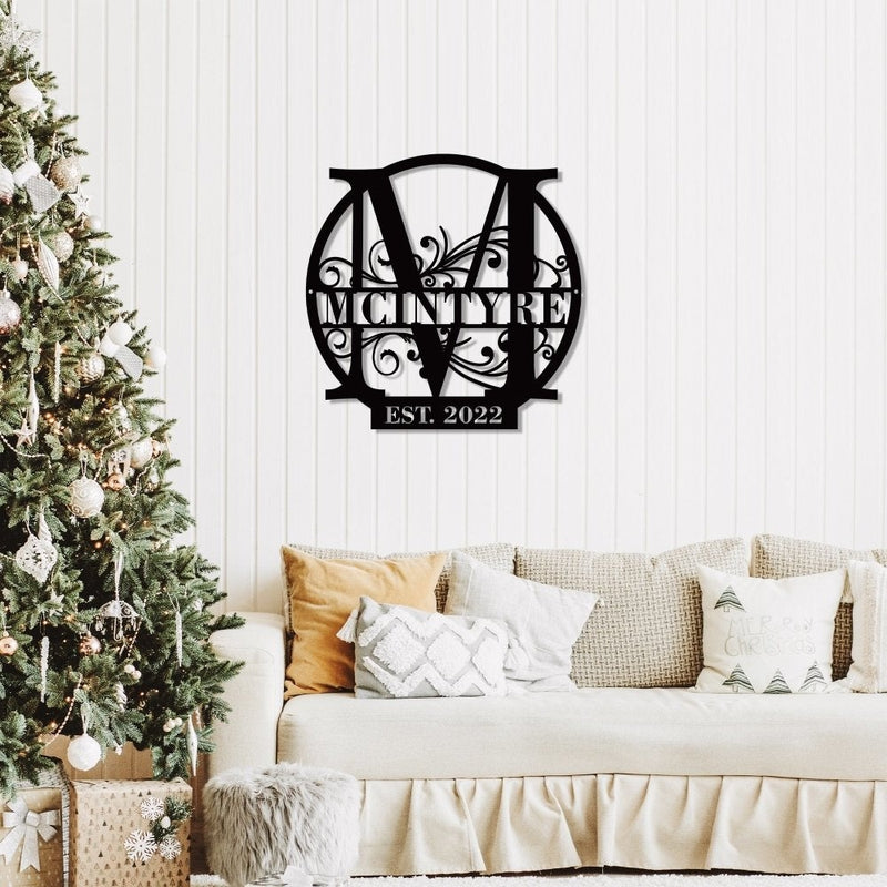 Personalized Family Name Metal Sign Split Letter Metal Monogram - iWantDIY