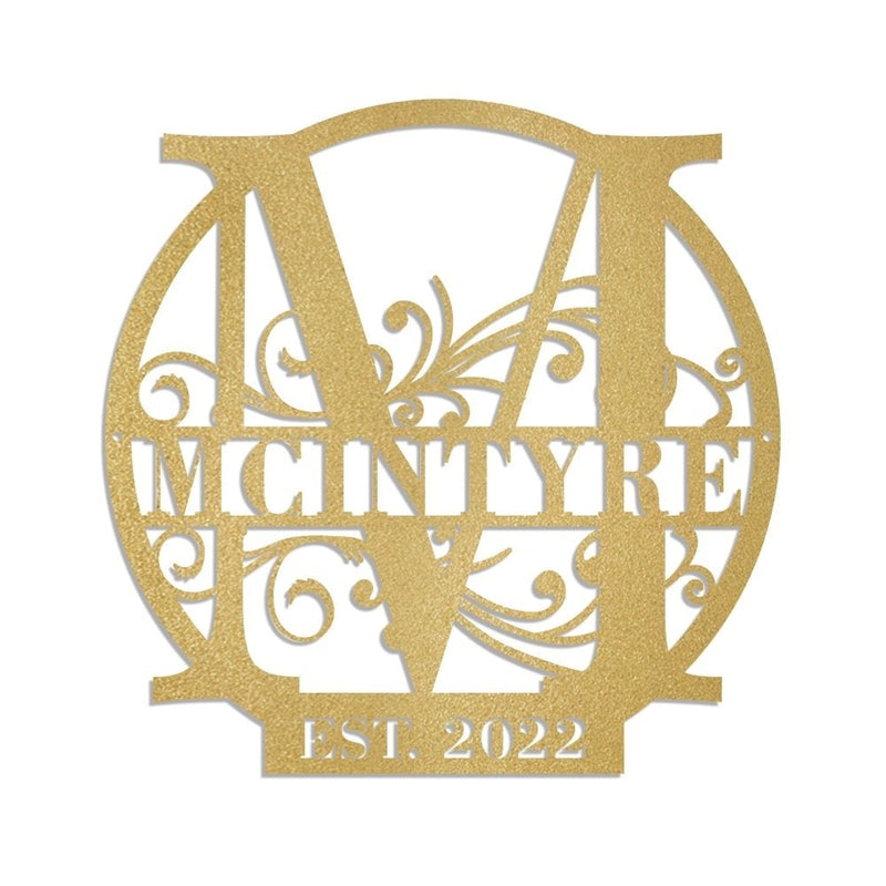 Personalized Family Name Metal Sign Split Letter Metal Monogram - iWantDIY