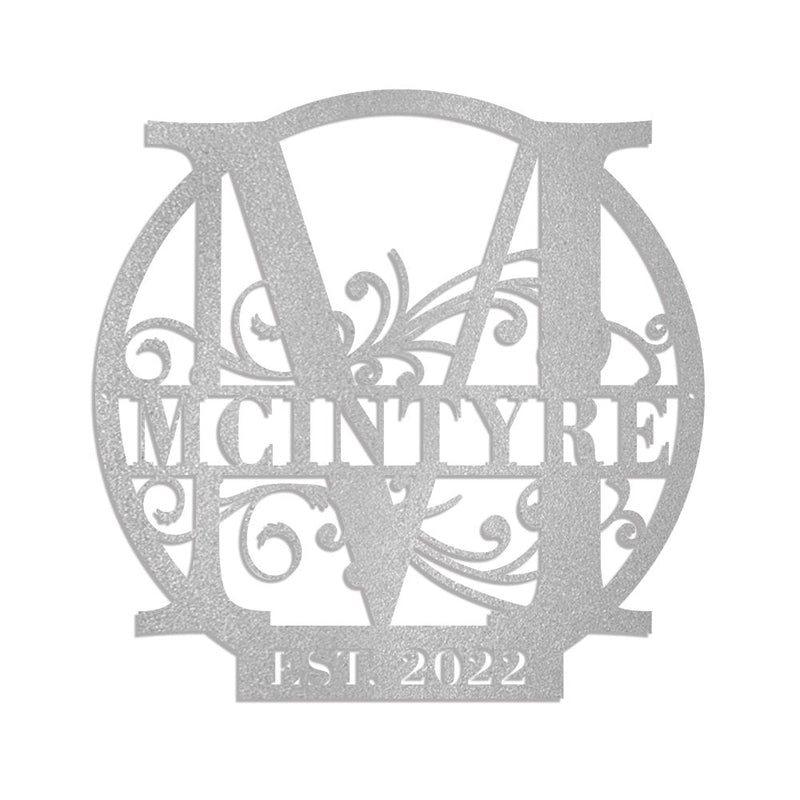 Personalized Family Name Metal Sign Split Letter Metal Monogram - iWantDIY