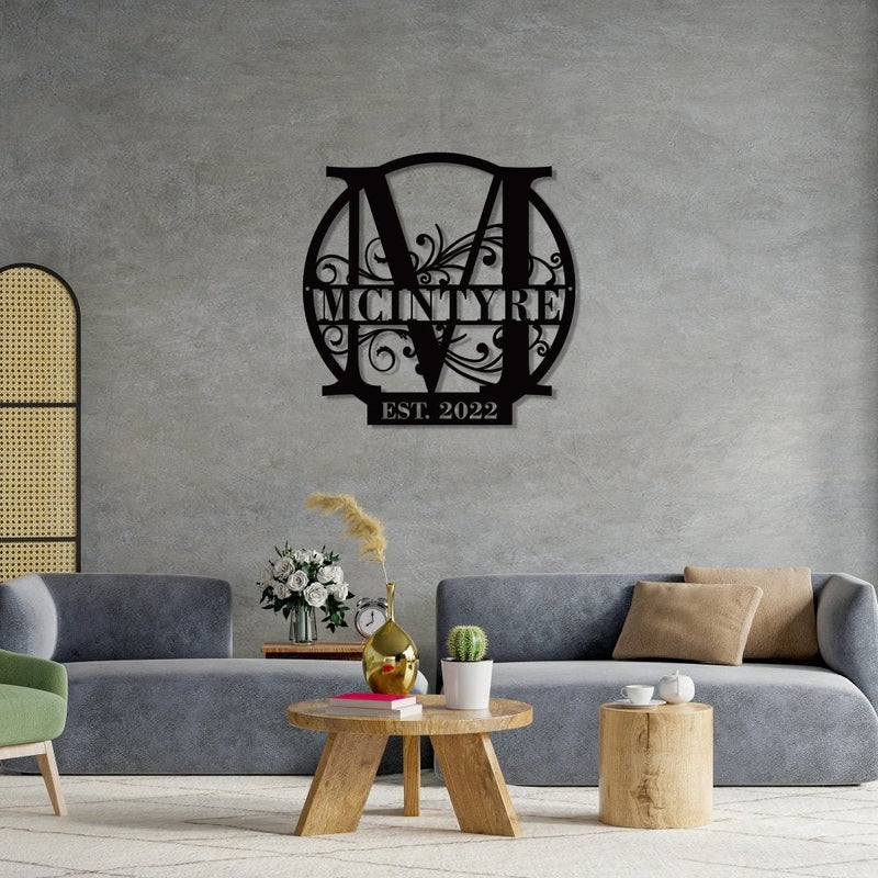 Personalized Family Name Metal Sign Split Letter Metal Monogram - iWantDIY