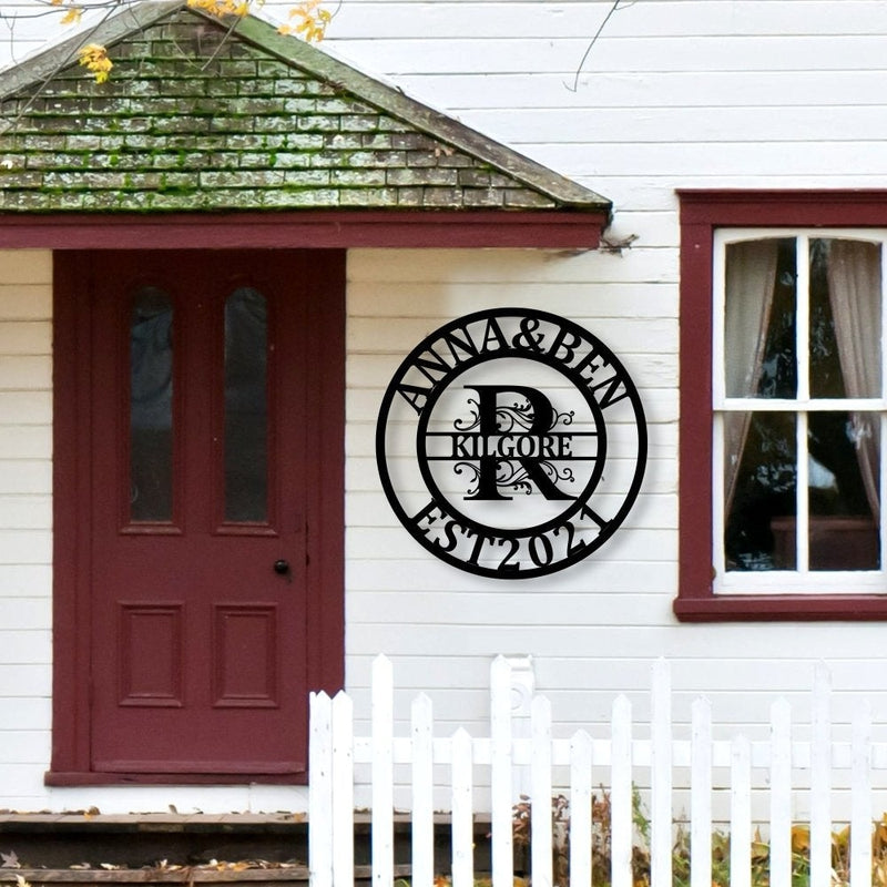 Personalized Last Name Monogram Metal Sign - iWantDIY