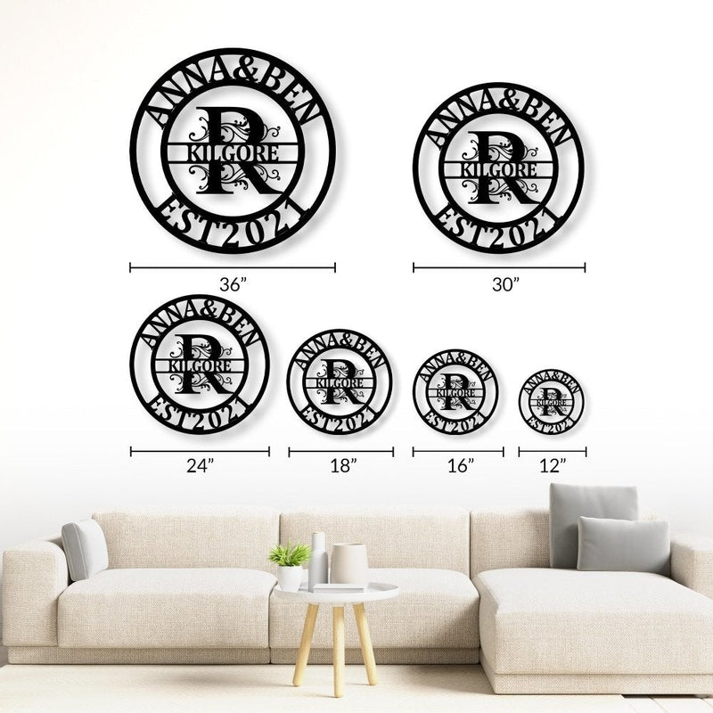 Personalized Last Name Monogram Metal Sign - iWantDIY