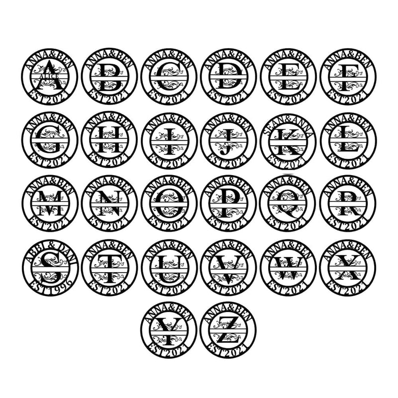 Personalized Last Name Monogram Metal Sign - iWantDIY