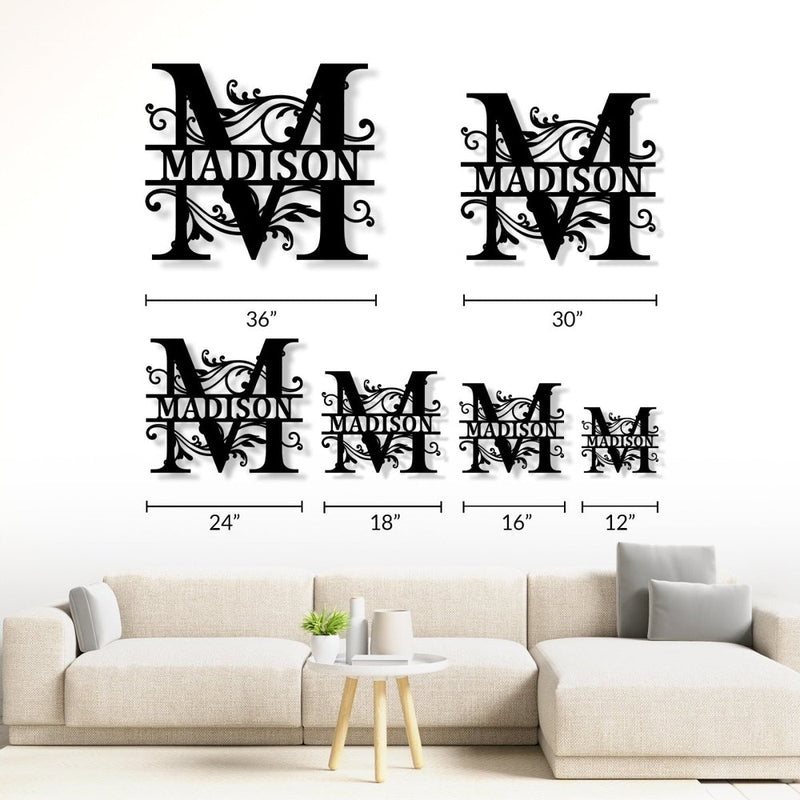 Personalized Metal Initial Name Signs,Family Name Sign,Custom Last Name ...