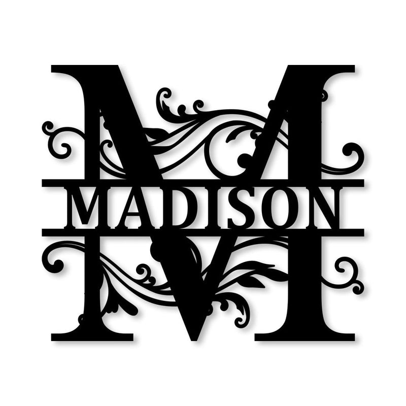 Personalized Name Signs - Metal Initial Sign | Monogram Wall Art - iWantDIY
