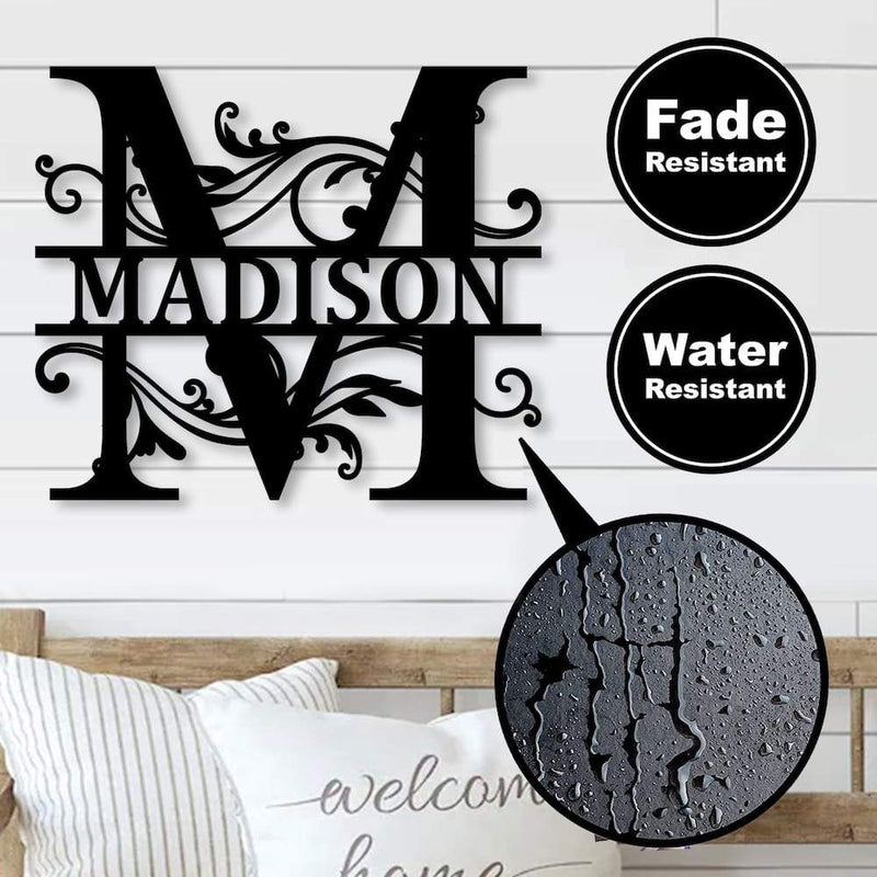 Personalized Name Signs - Metal Initial Sign | Monogram Wall Art - iWantDIY