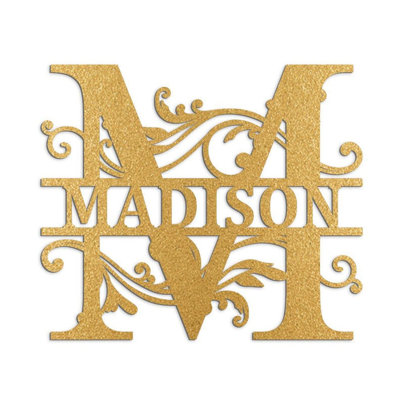 Personalized Name Signs - Metal Initial Sign | Monogram Wall Art - iWantDIY