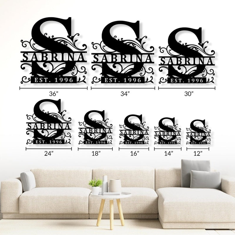 Personalized Metal Monogram Letters Name Sign - iWantDIY