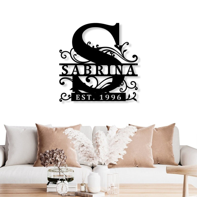 Personalized Metal Monogram Letters Name Sign - iWantDIY