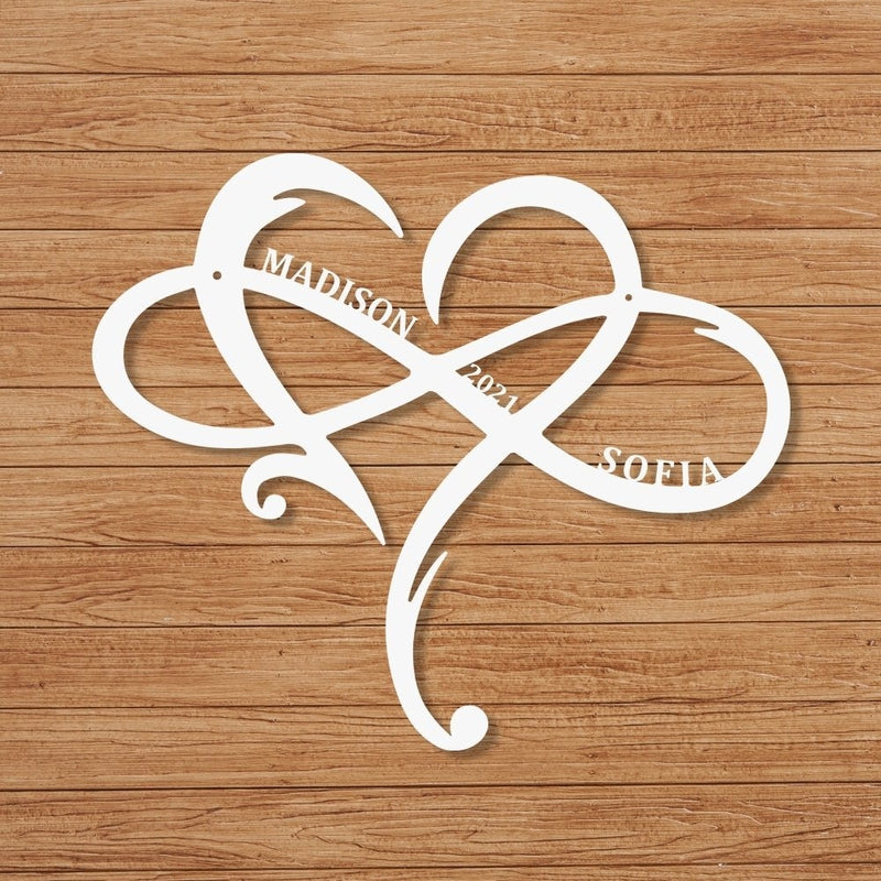 Personalized Monogram Split Letter Name Metal Sign for Your Love - iWantDIY