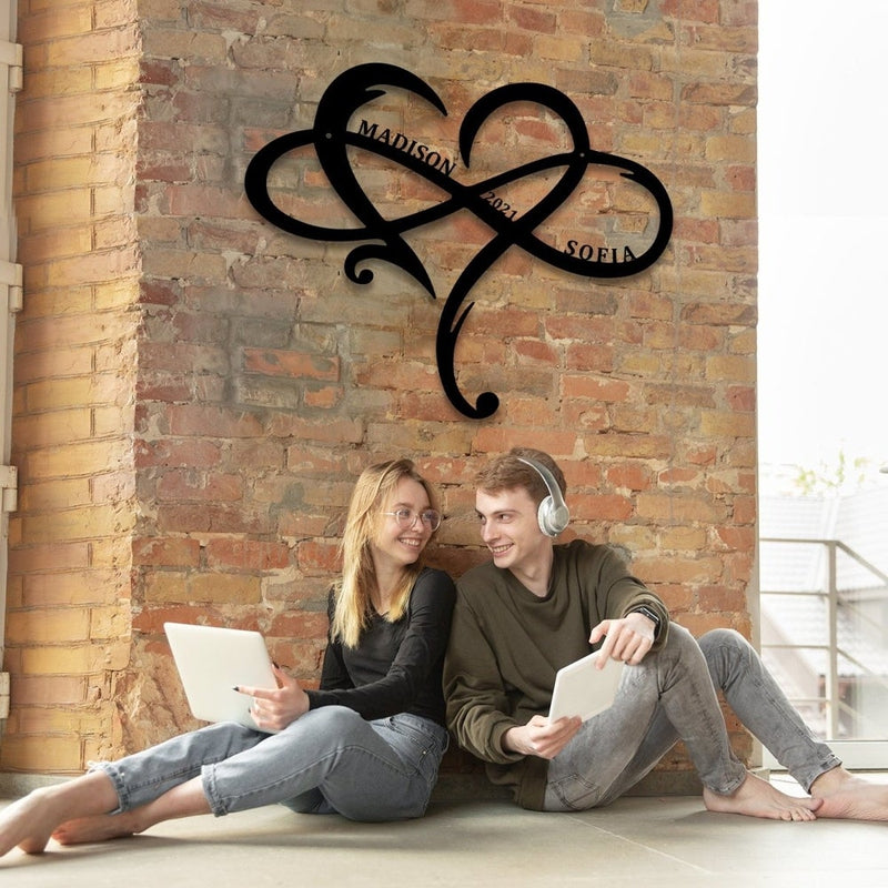 Personalized Monogram Split Letter Name Metal Sign for Your Love - iWantDIY