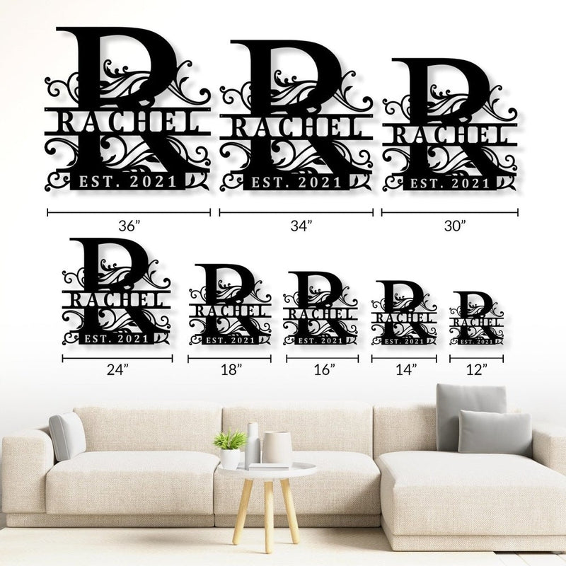 Personalized Steel Monogram Name Signs - iWantDIY