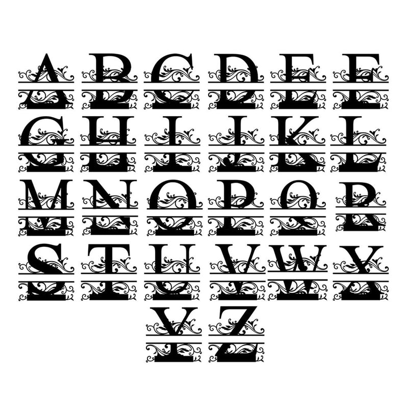 Custom Initial Split Letter Monogram Name Metal Sign